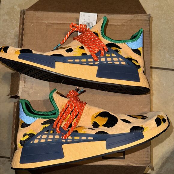 Adidas Men Size 11 Pharrell x NMD Human Race Animal Print HP3221 Pulse Amber New